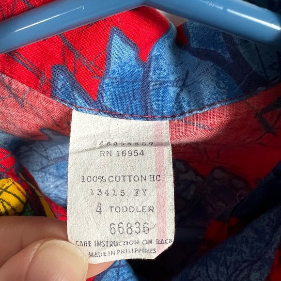 Vintage Dinosaur Colourful Button-Down T-Shirt Boys 4T - Picture 2 of 5